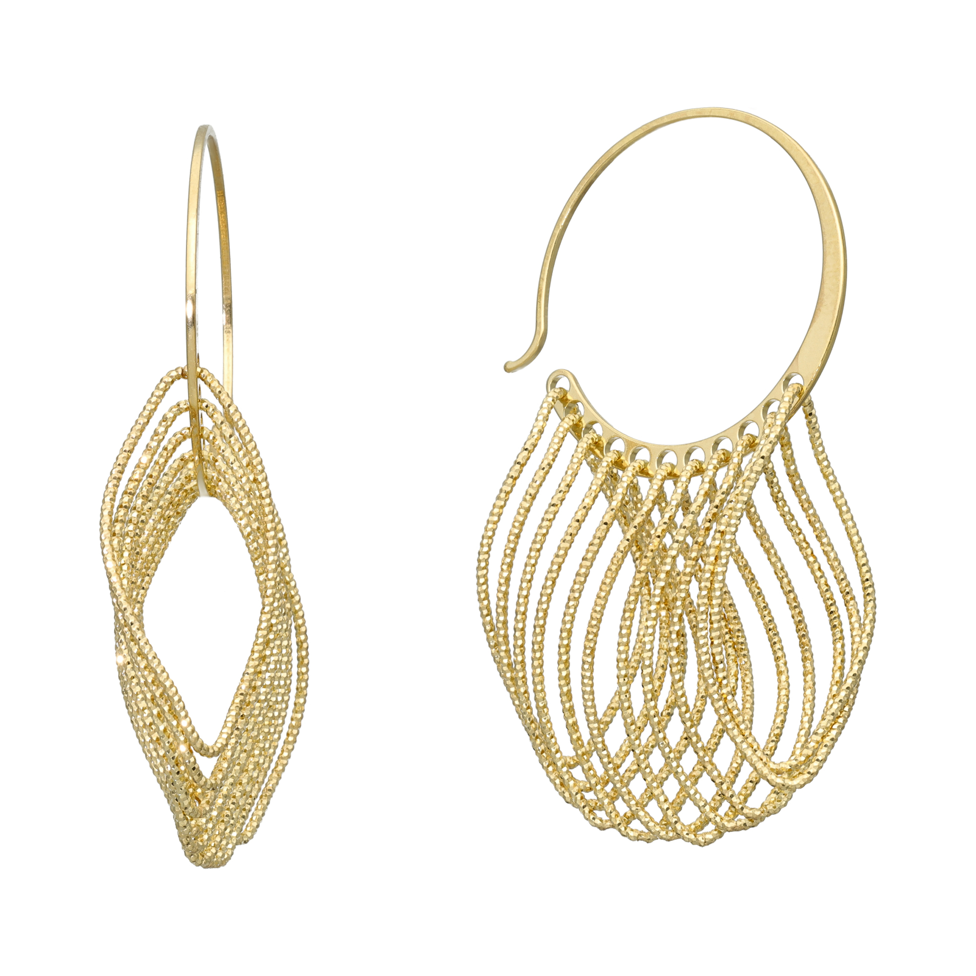 Boucles d'oreilles en argent doré volute