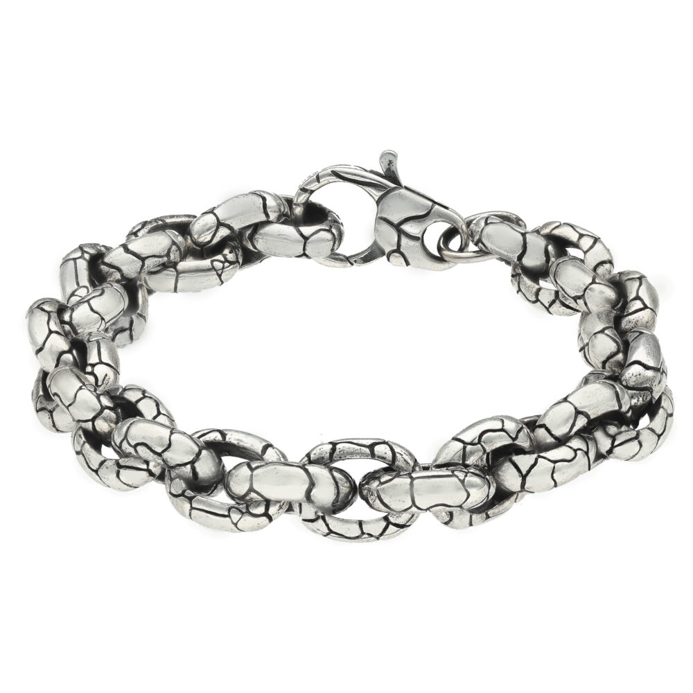 Bracelet homme argent rocaille