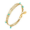 Bracelet argent doré multiples chaine et pierres naturelles turquoise