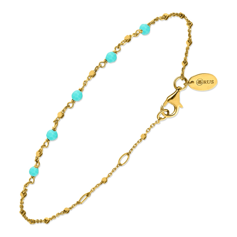 Bracelet argent doré pierres naturelles turquoise