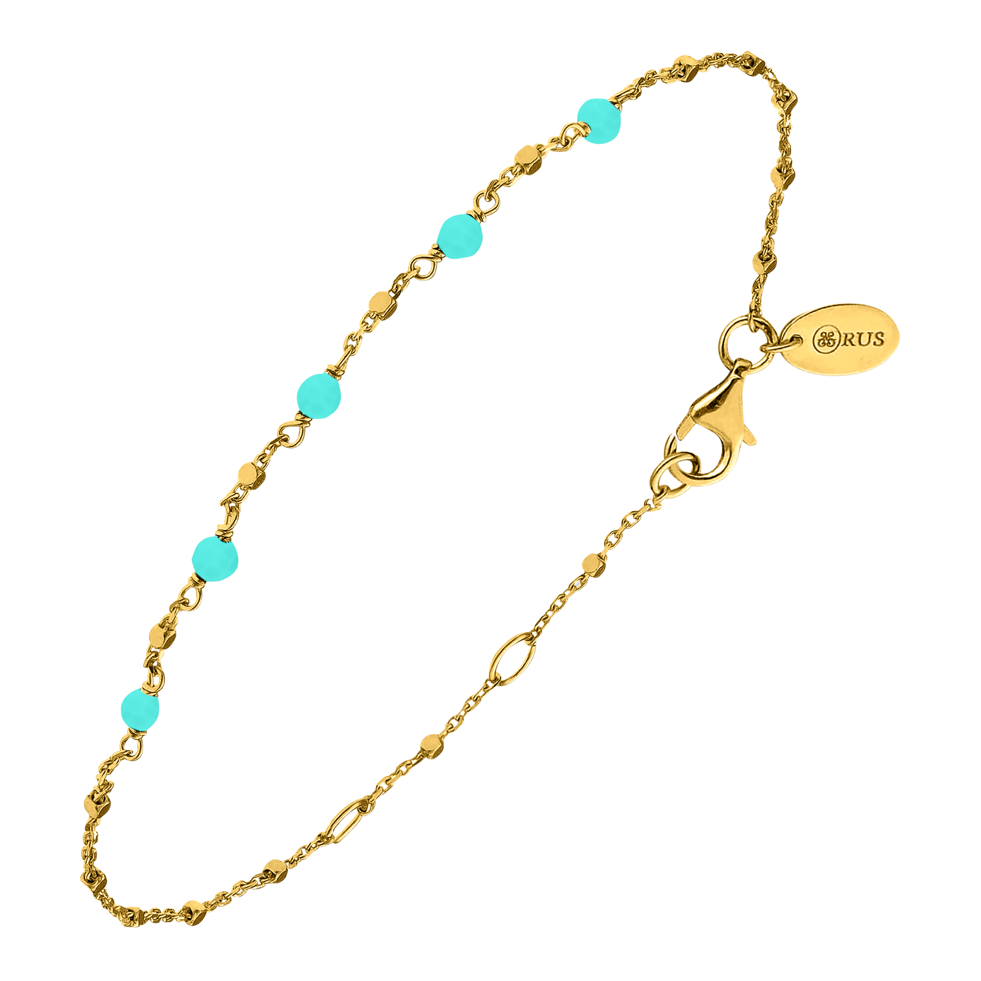 Bracelet argent doré pierres naturelles amazonite