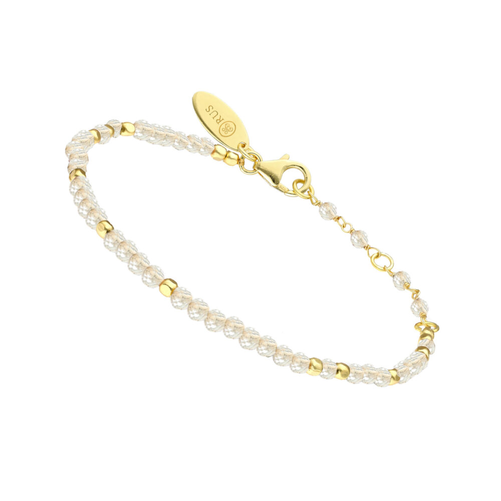 bracelet argent doré simple perles naturelles blanche