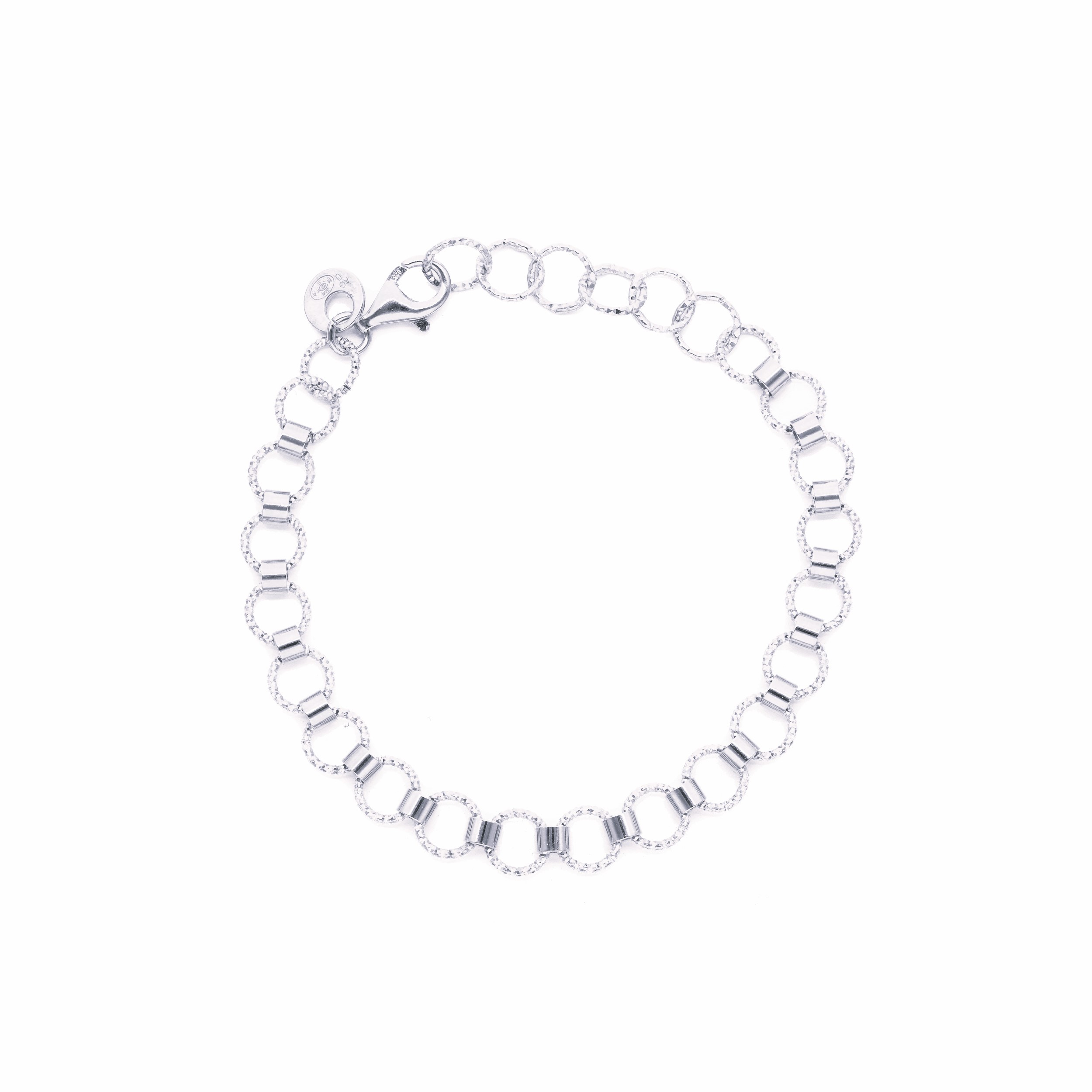 Bracelet argent rhodié diamanté moderne