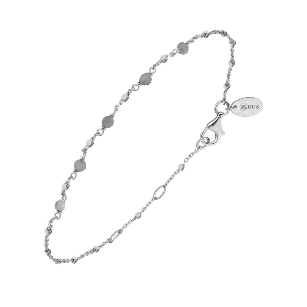 Bracelet argent rhodié pierres naturelles labradorite