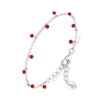 Bracelet argent rhodié perles pierre onyx rouge