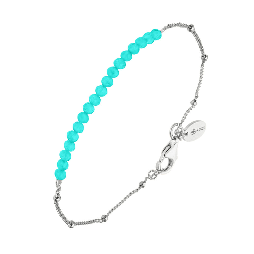 Bracelet chaîne argent avec pierres amazonite