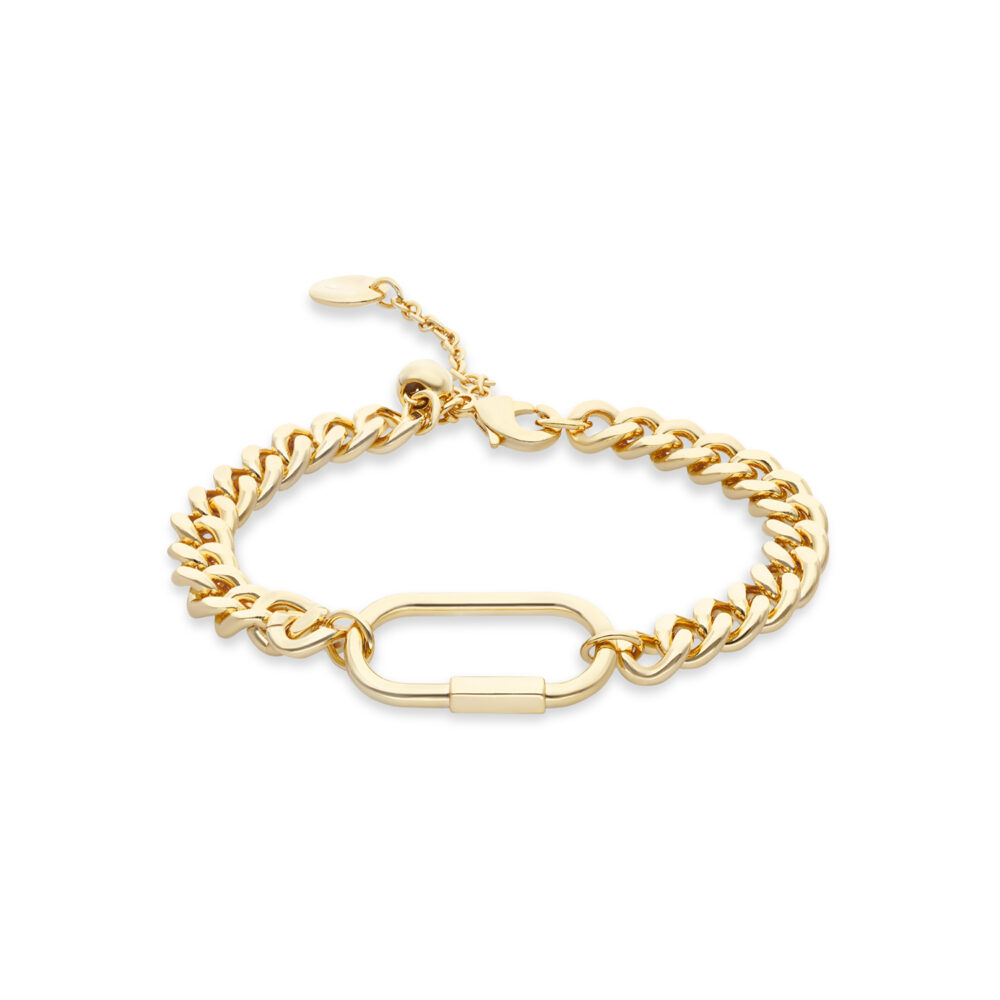 Bracelet doré chaine élément oval