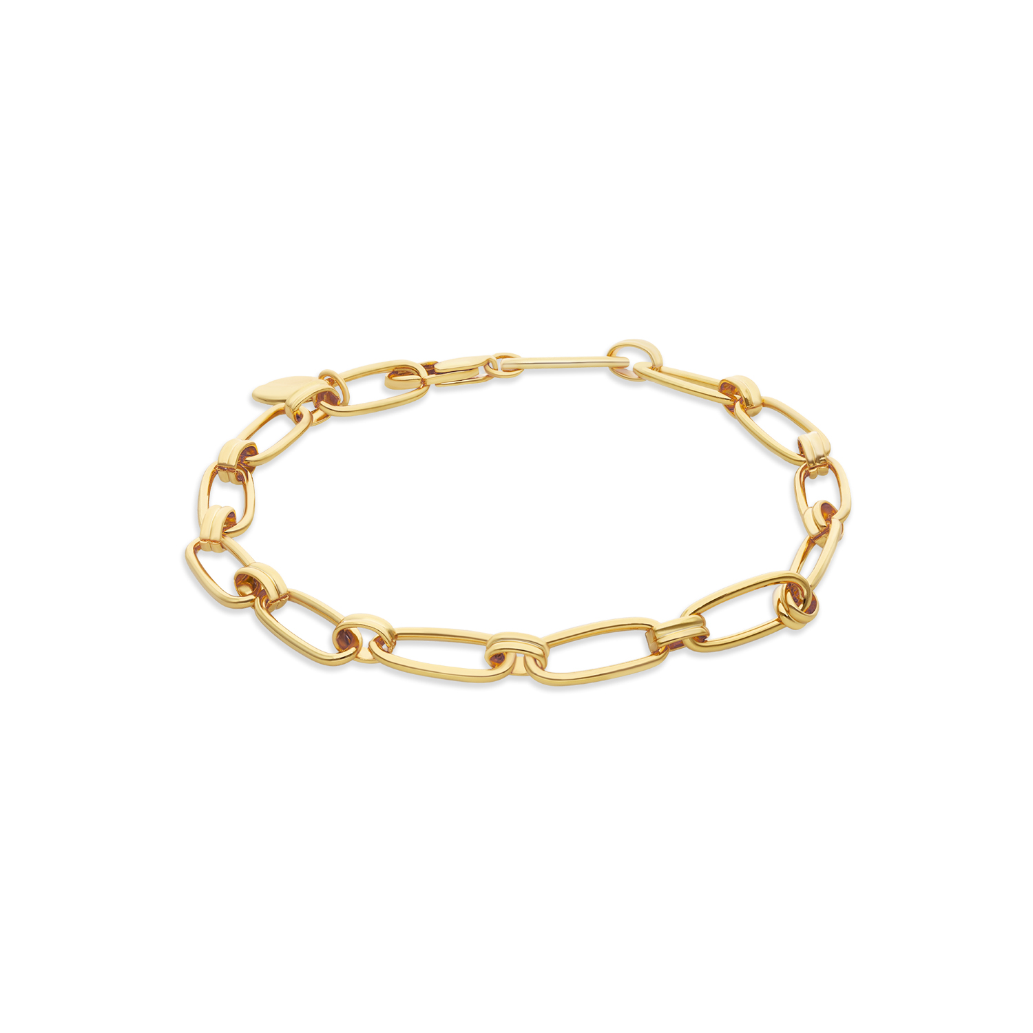 Bracelet doré chaine grands éléments ovals