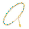Bracelet en argent doré double chaine pierres naturelles turquoise