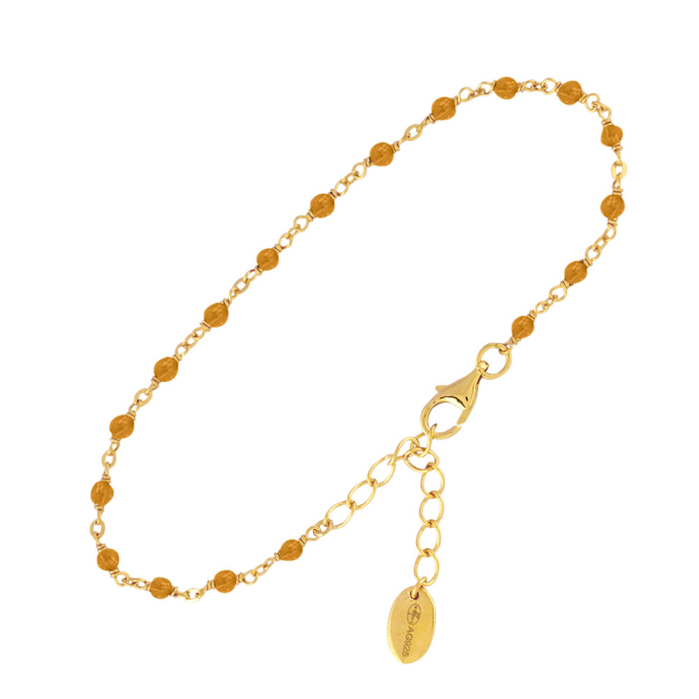 Bracelet en argent doré pierres œil de tigre