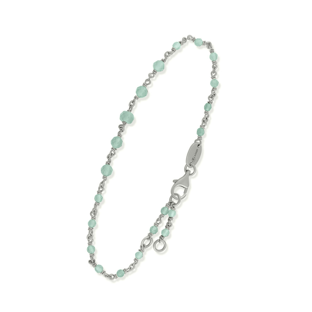 Bracelet en argent rhodié cascade pierre amazonite