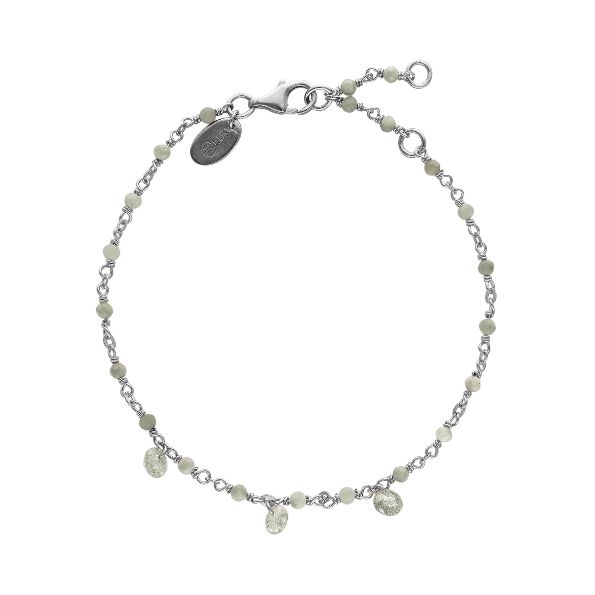 Bracelet en argent rhodié pierres naturelles labradorite pampilles labradorite