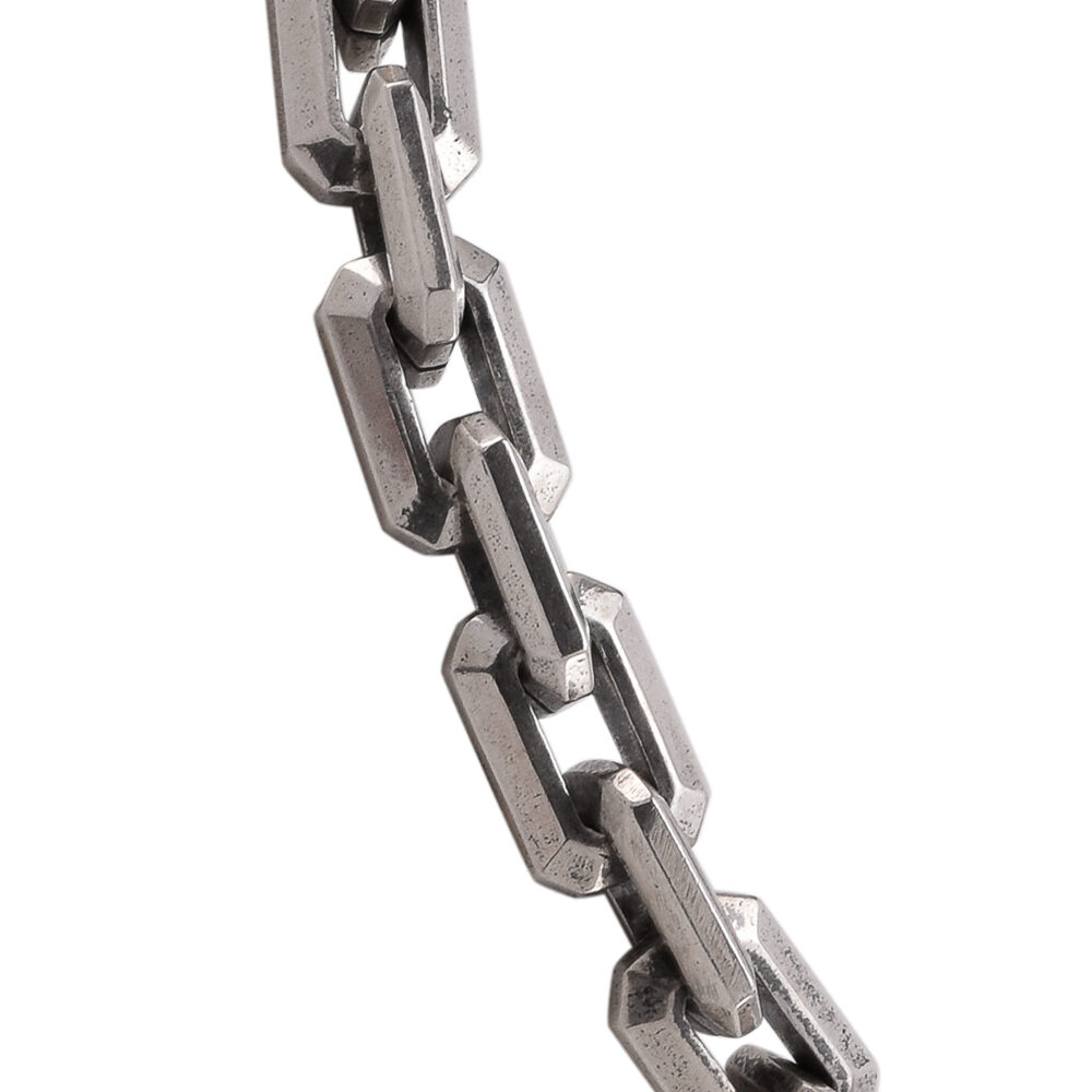 Alternative view of Bracelet homme argent maille facettée