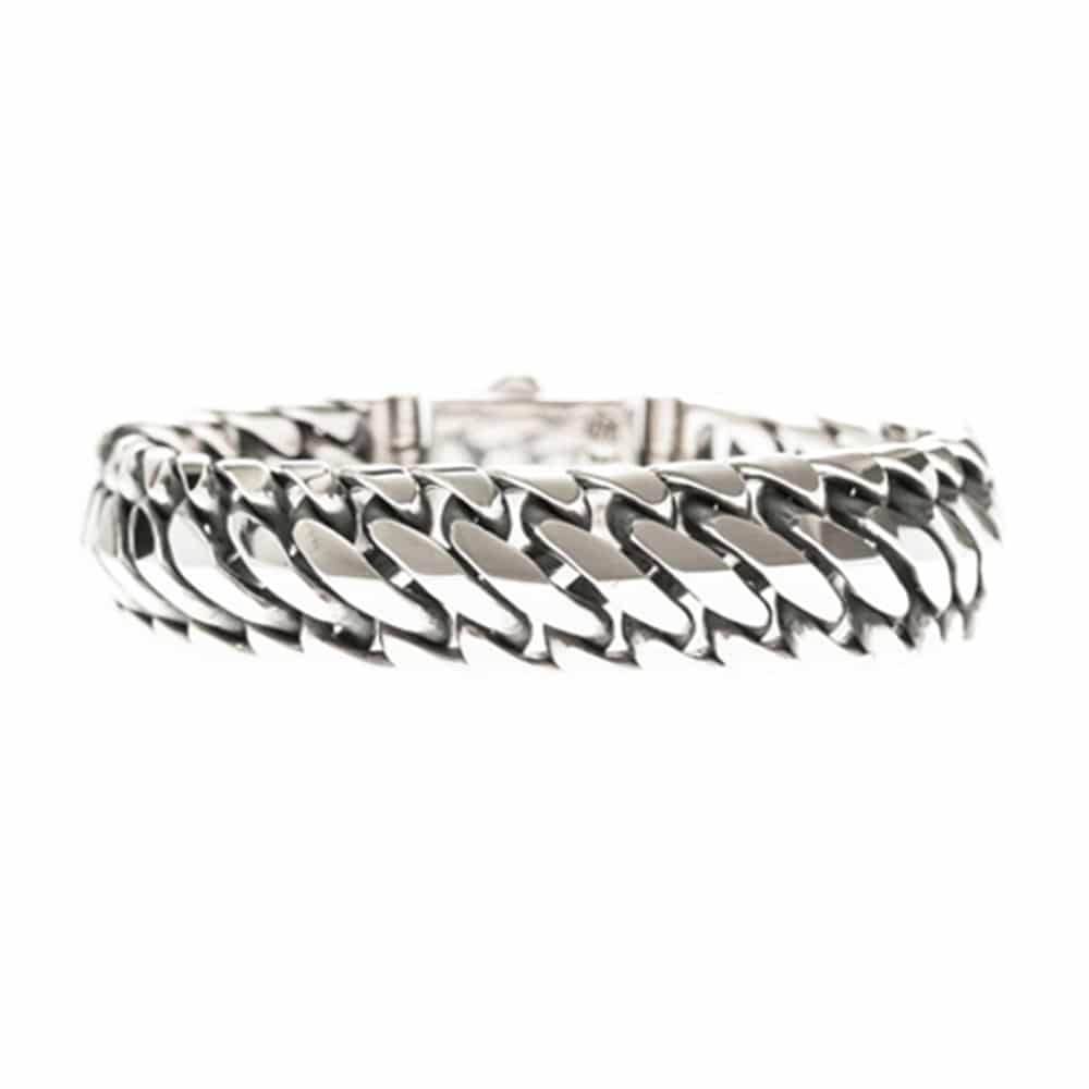 Bracelet homme reptile argent