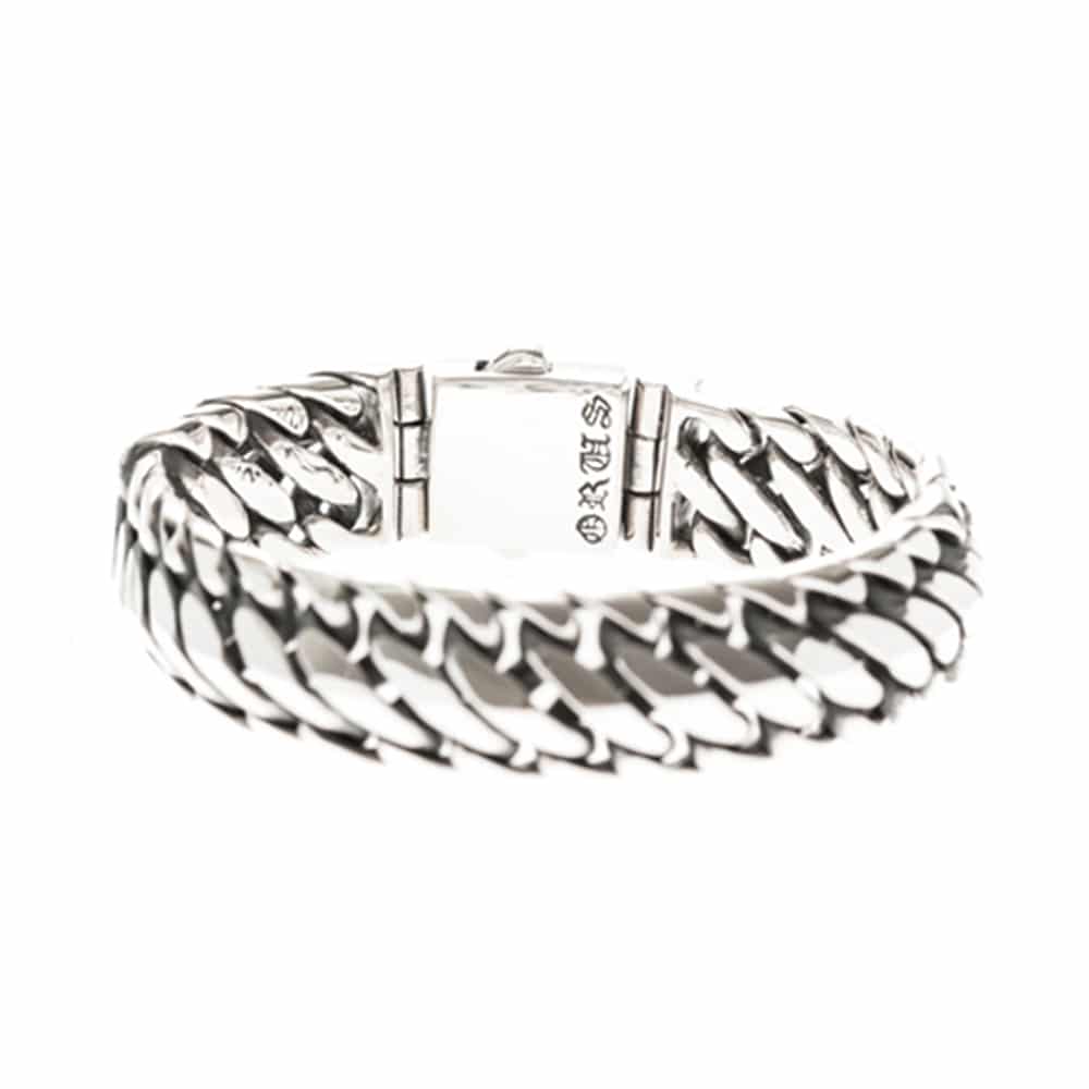 Bracelet homme reptile argent – Image 3