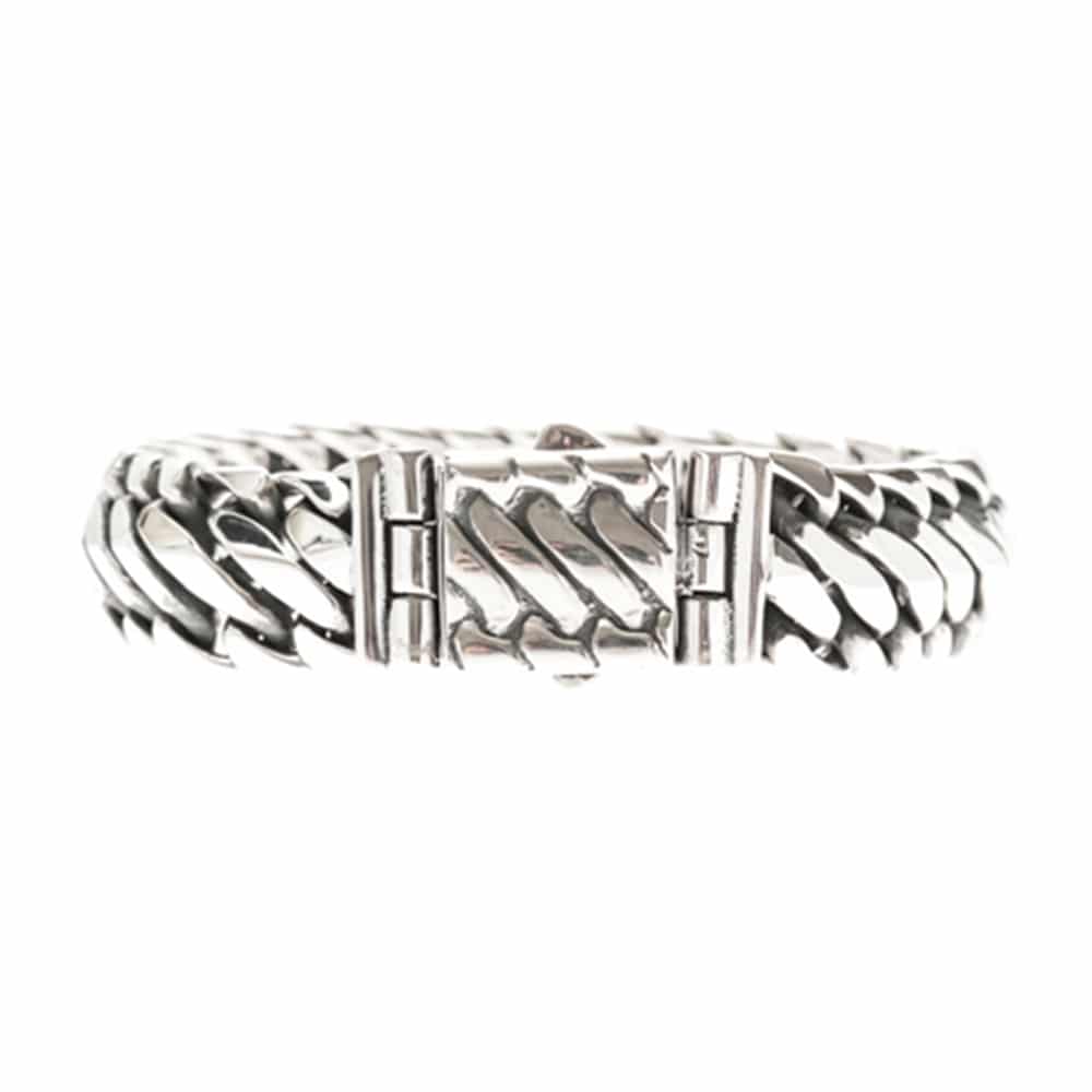 Bracelet homme reptile argent – Image 2