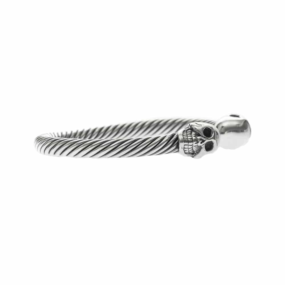 Bracelet homme tête de mort jonc argent – Image 5