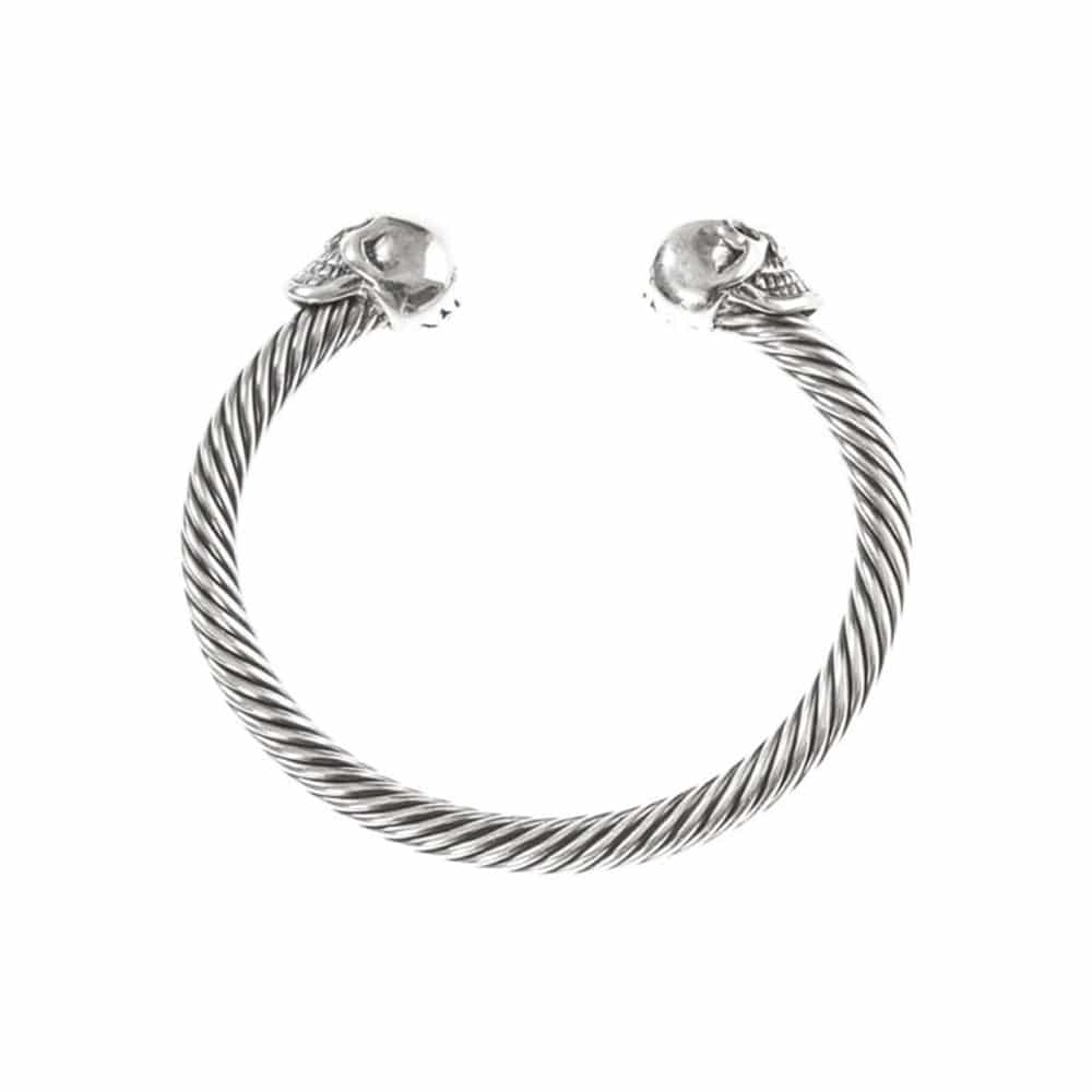 Bracelet homme tête de mort jonc argent – Image 4
