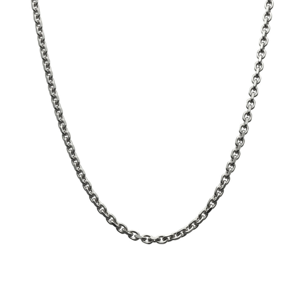Chaine maille forçat facettée ras de coup argent