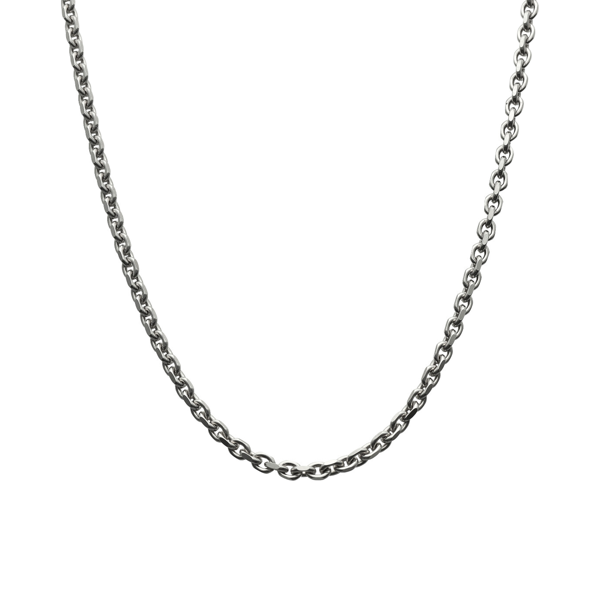 Chaine maille forçat facettée ras de coup argent