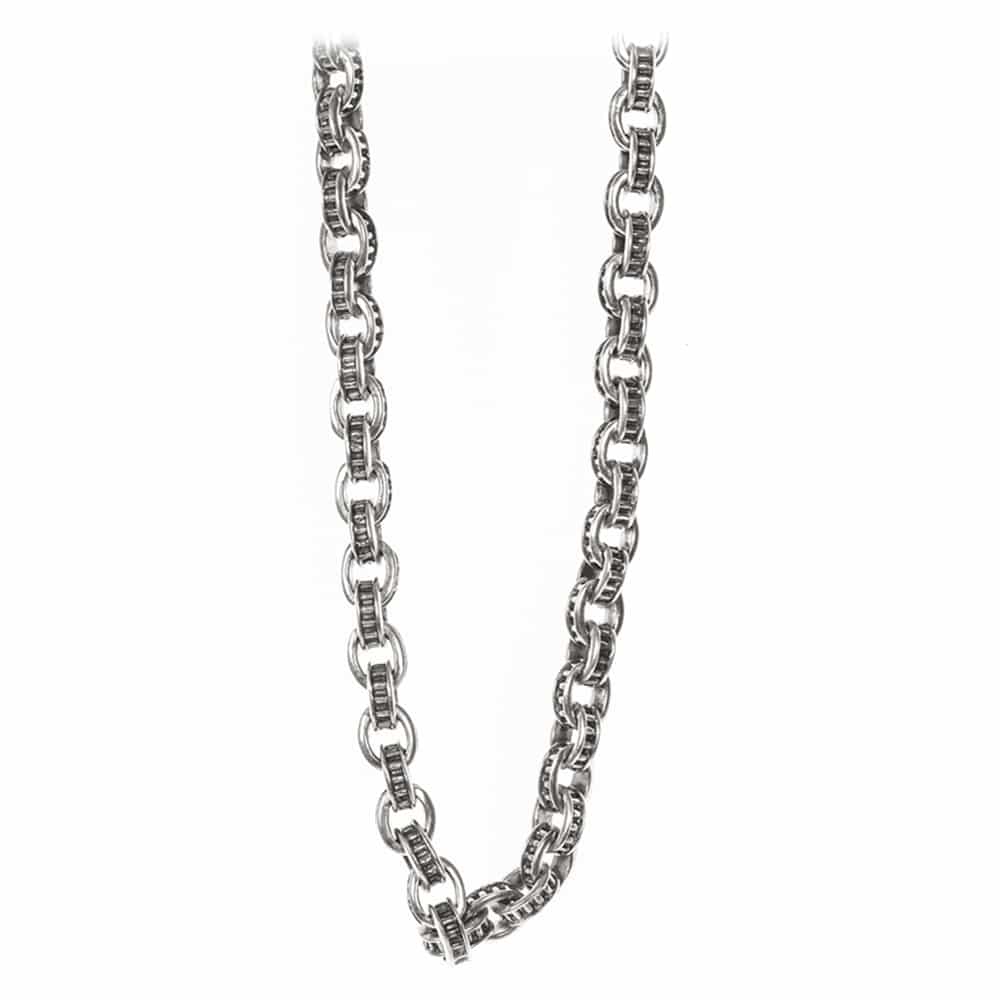 Chaine homme rock massive big fantaisie argent