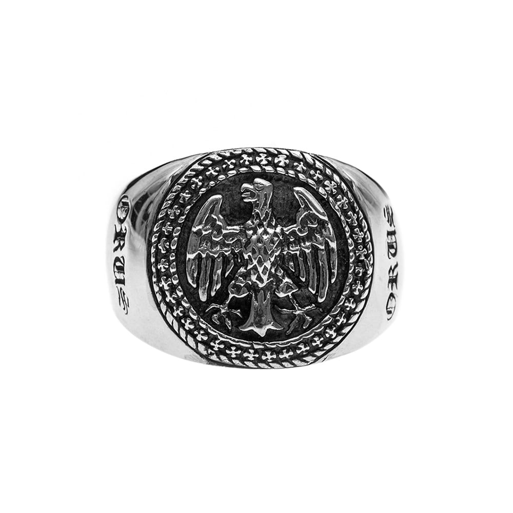 Chevalière homme aigle royal argent