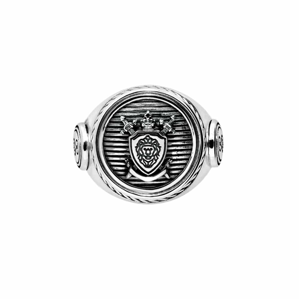 Chevalière homme argent blason homme