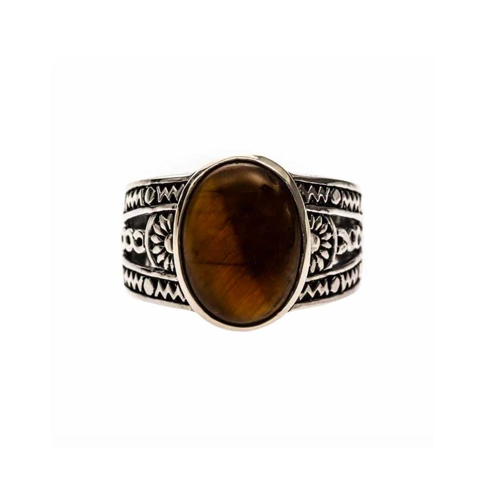 Bague homme argent ethnique œil de tigre