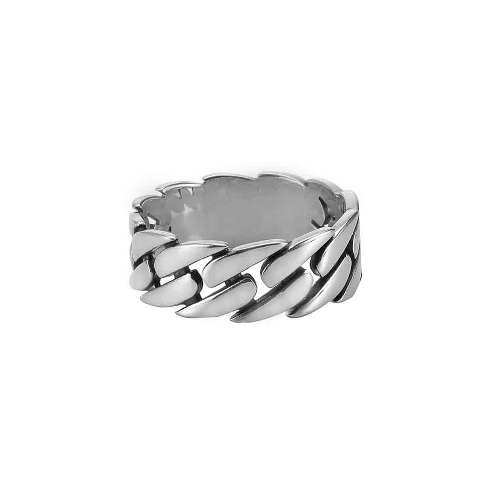 Bague homme argent chaine moderne