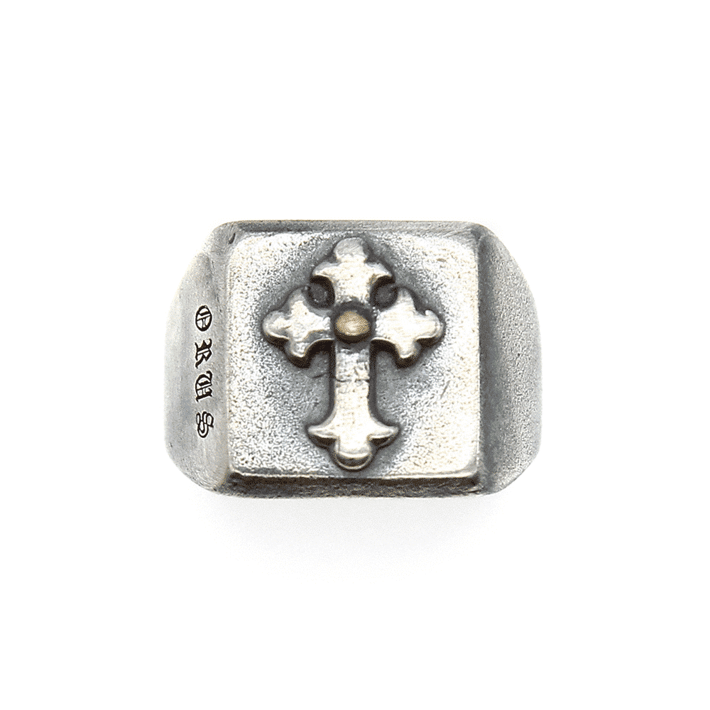 Chevalière homme croix argent templier