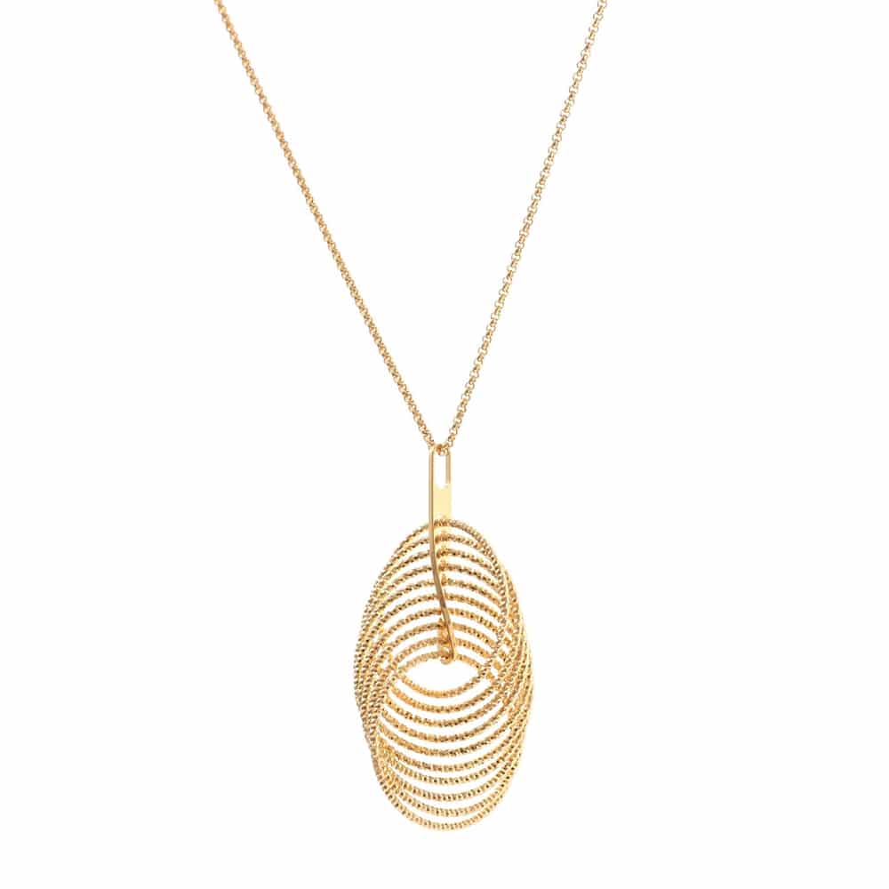 Alternative view of Collier argent doré diamanté spirale vertigo