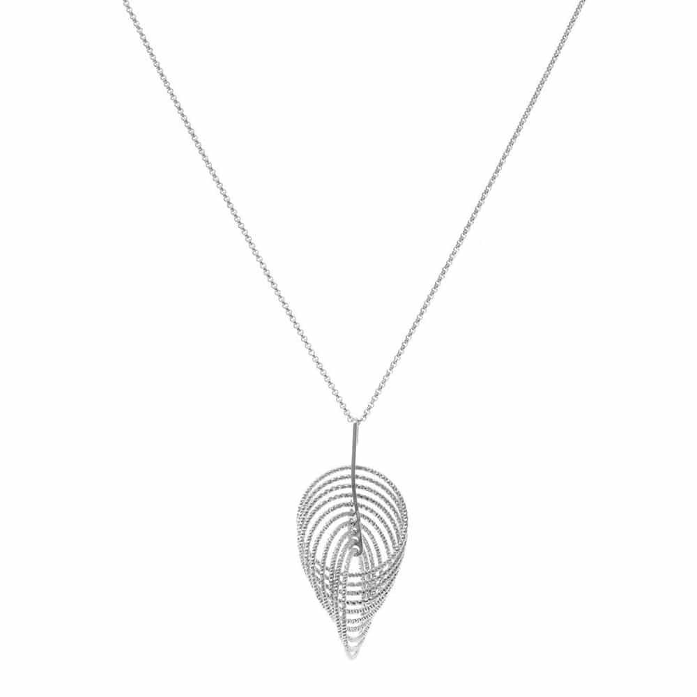Collier argent rhodié diamanté spirale vertigo