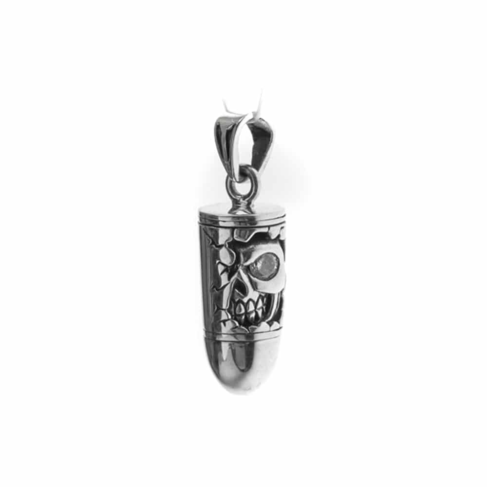 Collier homme argent balle tête de mort – Image 3