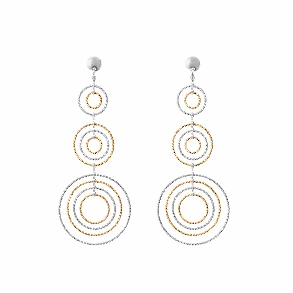 Boucles d'oreilles argent rhodié doré diamanté martina