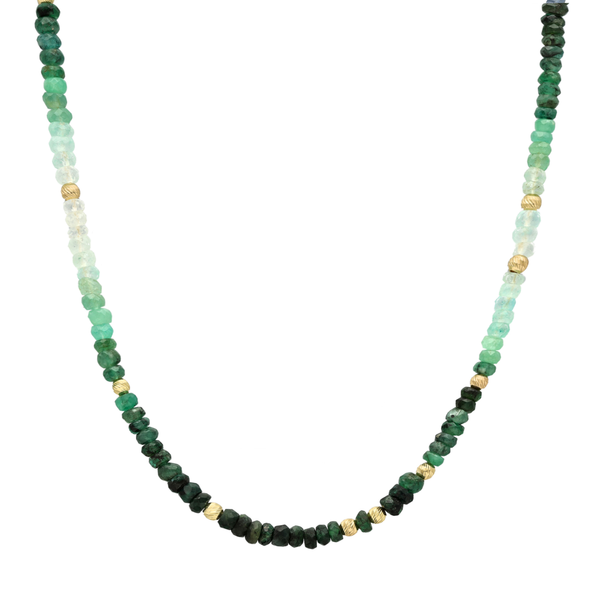 Collier argent doré et pierres précieuses émeraude véritable