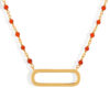 Collier argent doré lingot et pierres naturelles rouge
