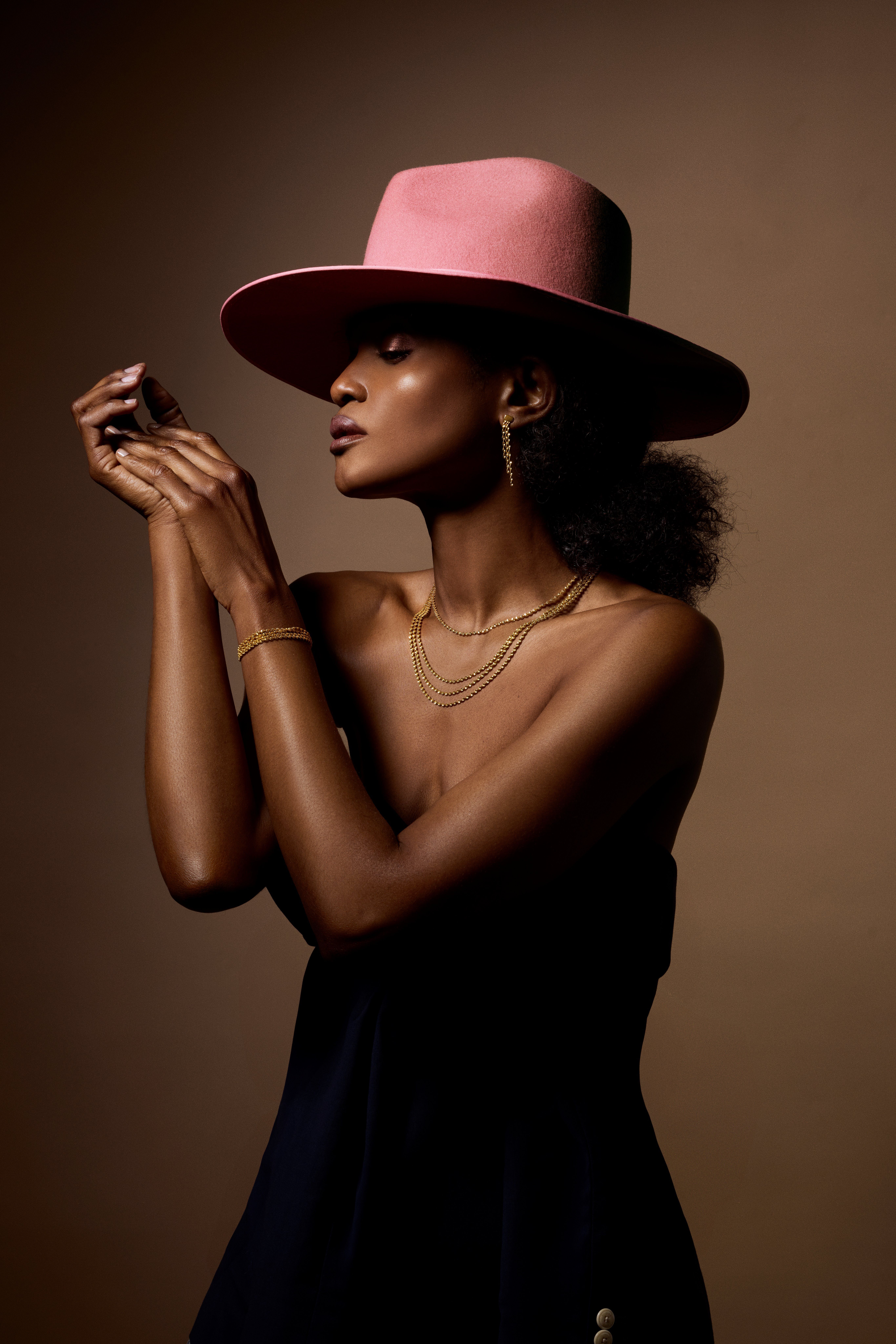 Collier argent doré triple mailles torsadées diamantées – Image 3