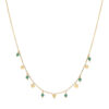 Collier argent doré pampilles de forme géométrique et pierre onyx verte