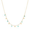 Collier argent doré pampilles de forme géométrique et pierre turquoise