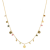Collier argent doré pampilles et perles multi-tourmaline