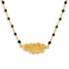 Collier argent doré plume et pierres naturelles noires