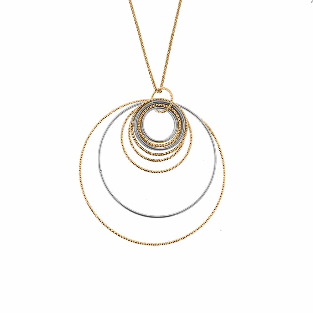 Collier argent rhodié doré diamanté chiara