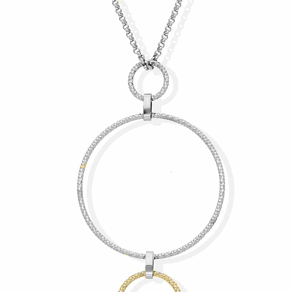 Collier argent rhodié doré diamanté Alessia – Image 2