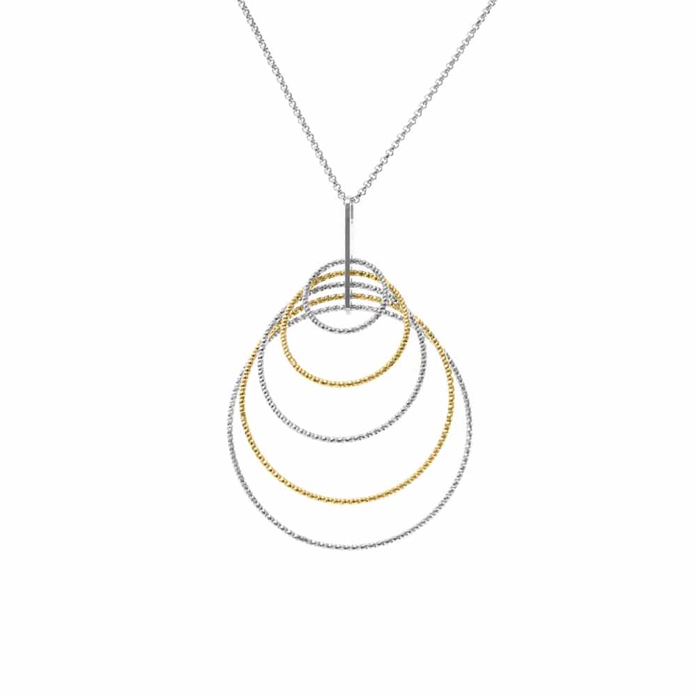 Collier argent rhodié doré diamanté Stella