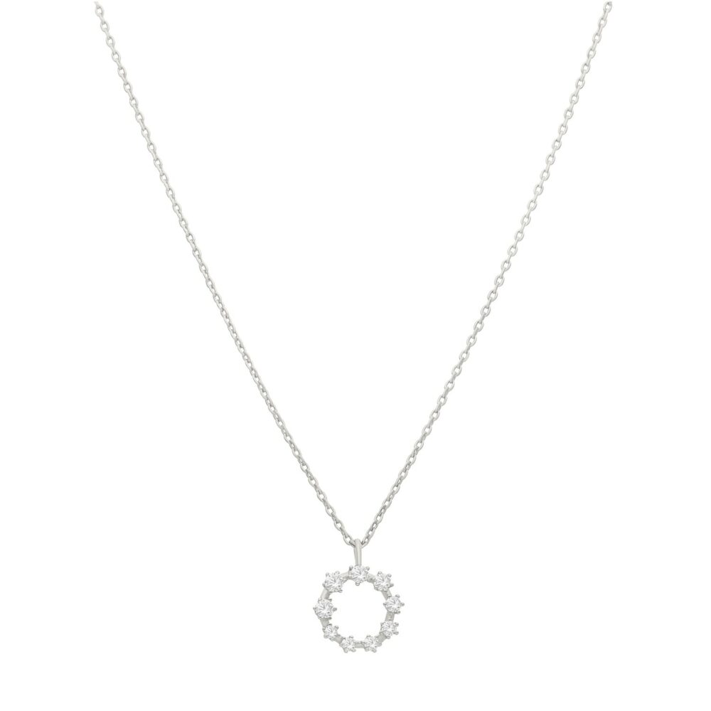 Collier argenté couronne sertie