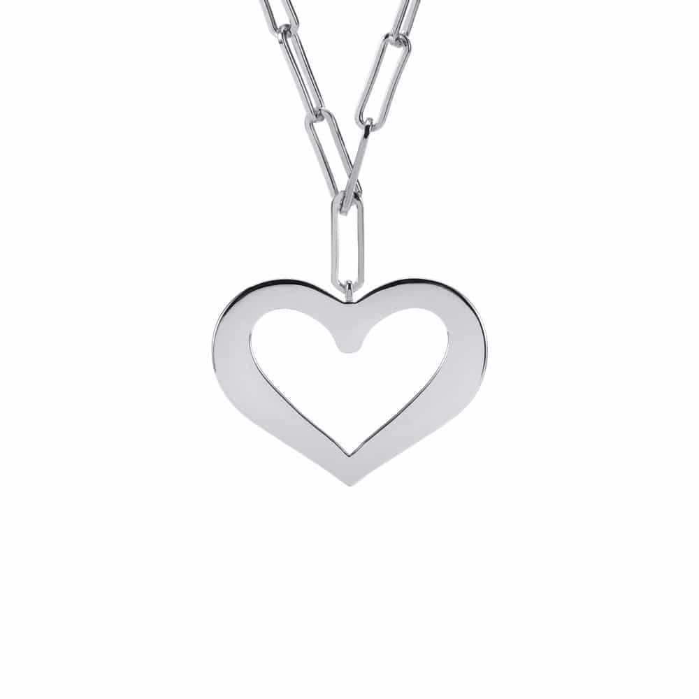 Collier chaine argent rhodié cœur valentine – Image 2