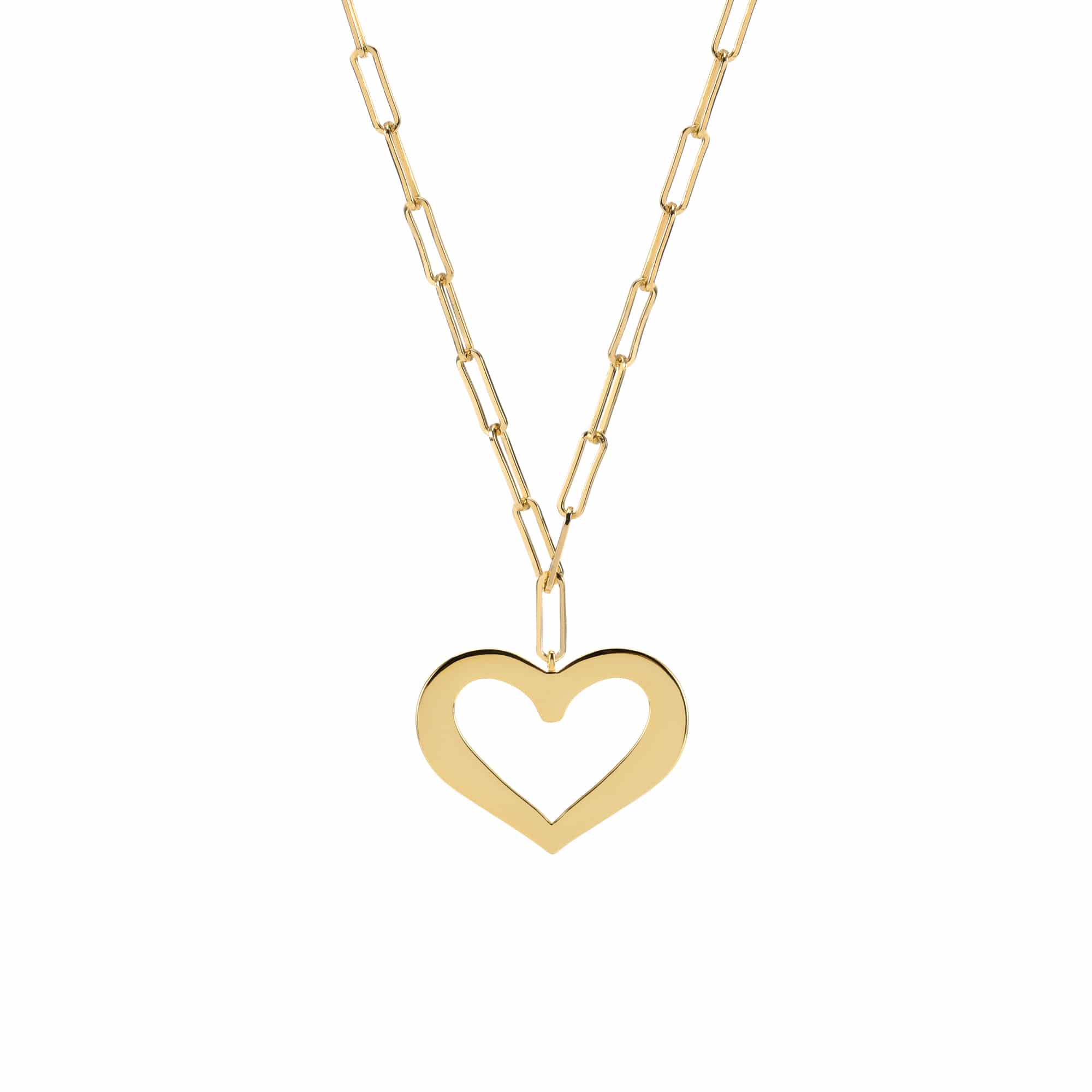 Collier chaine argent doré cœur valentine