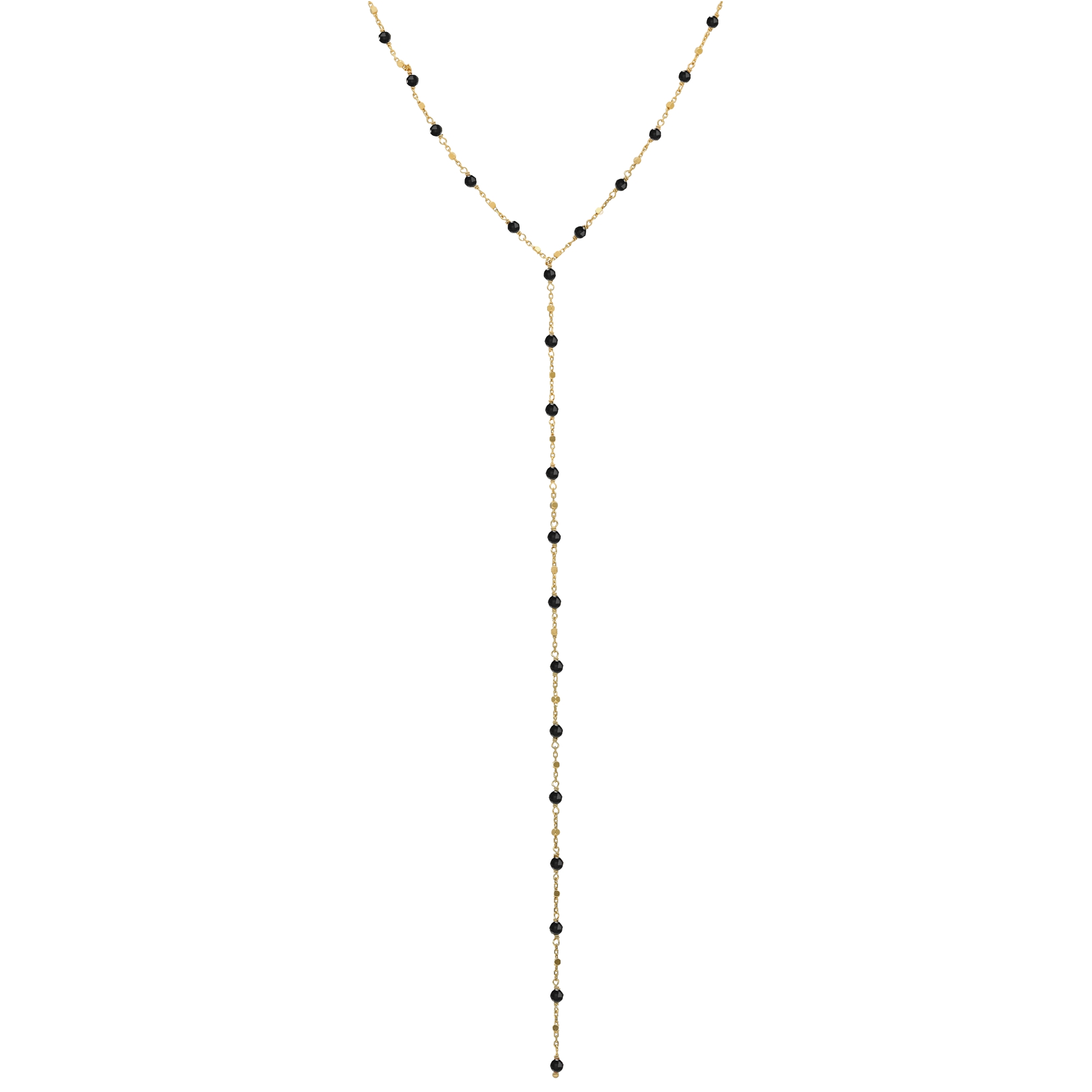 Collier cravate argent rhodié pierres Spinelle noires