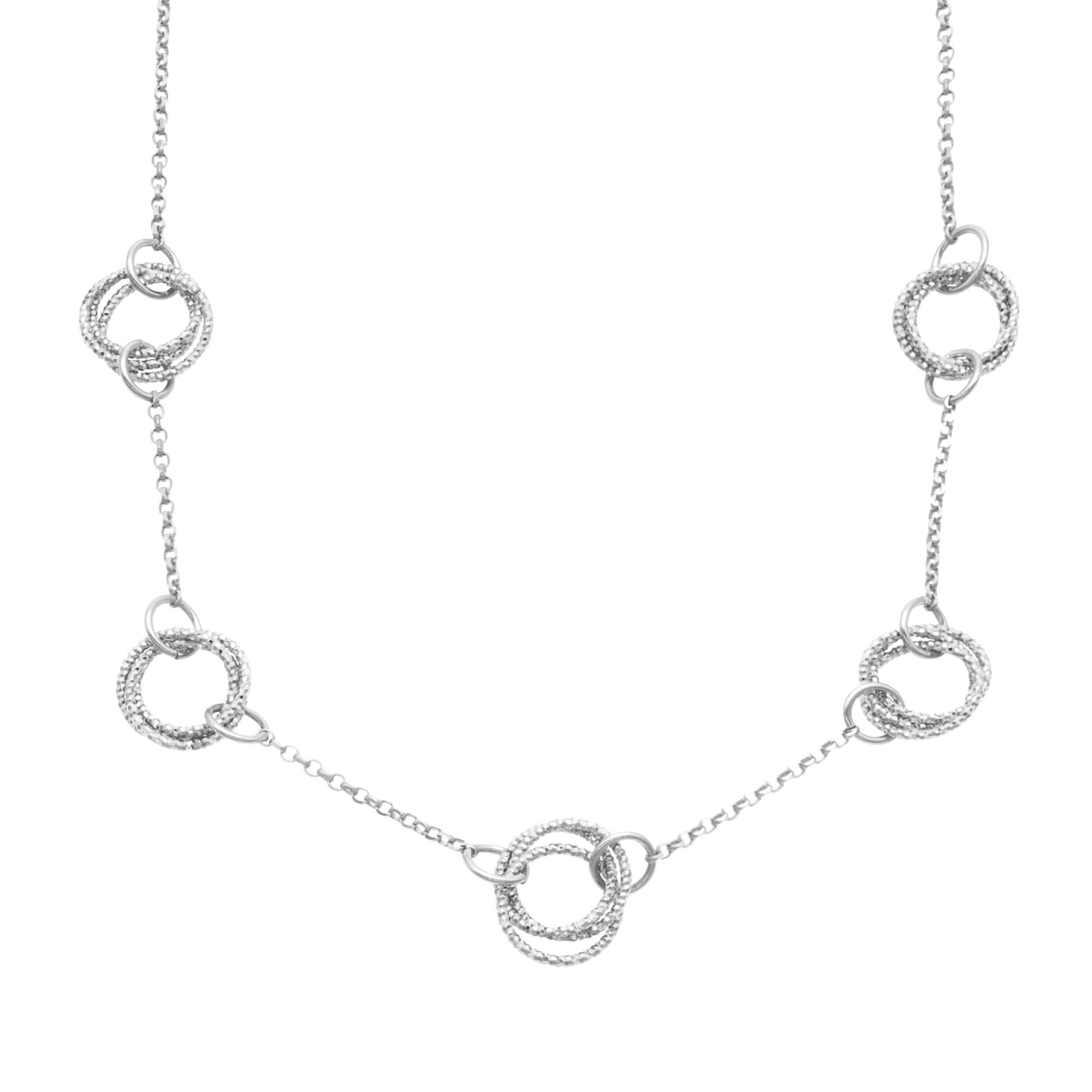 Collier en argent rhodié diamanté classique