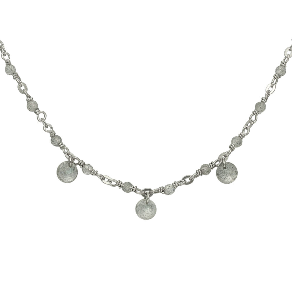 Alternative view of Collier en argent rhodié pierres naturelles labradorite pampilles labradorite